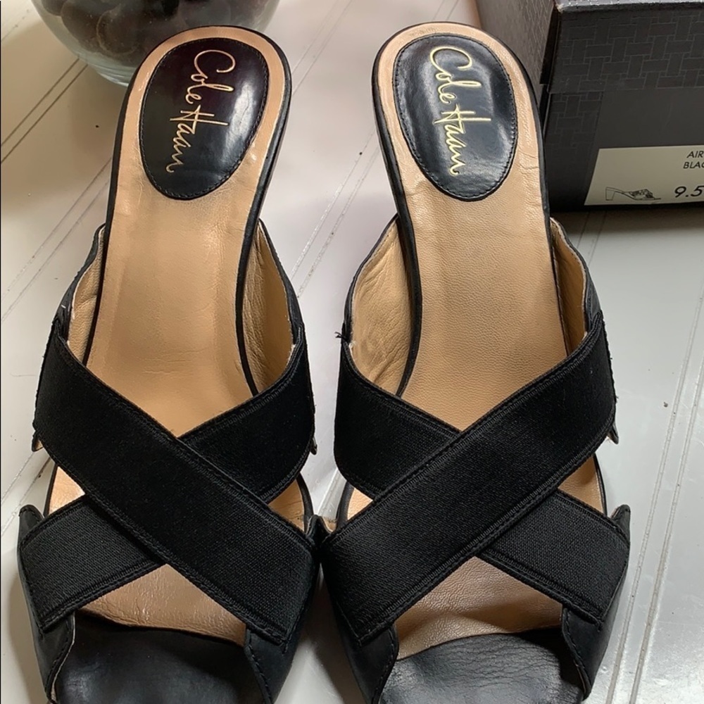 Cole Haan Air Lyric Slide Black Leather - Sz 9.5 - Picture 3 of 8